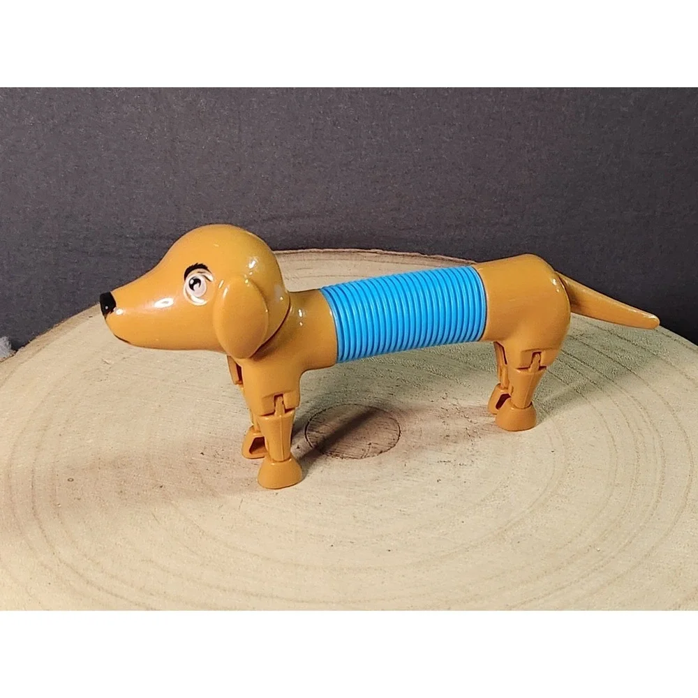 Dog Slinky‎ Toy Blue/Brown W/Adjustable Legs & Feet Weiner Dog~FREE SHIPPING!!